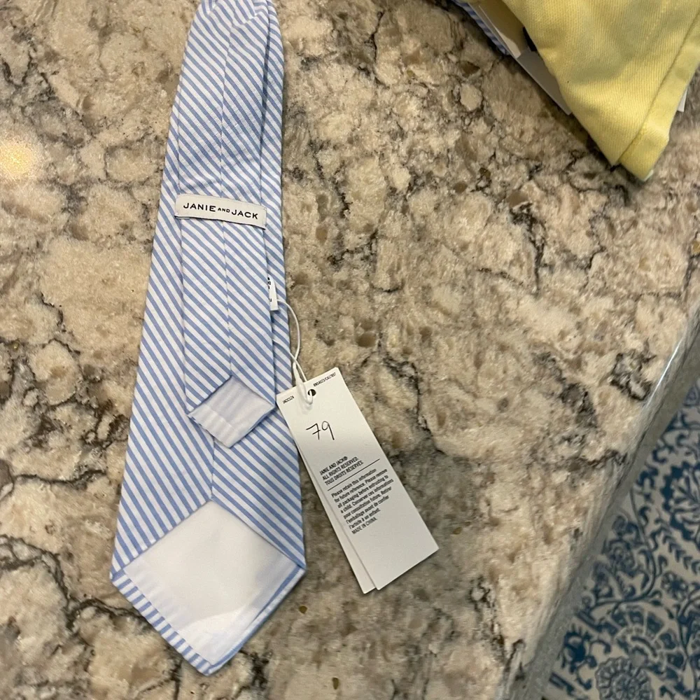 Janie and Jack Blue and White Striped Tie